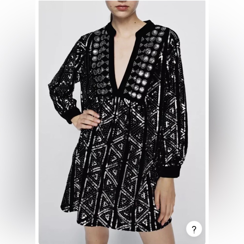 Zara sequined mini dress size Small